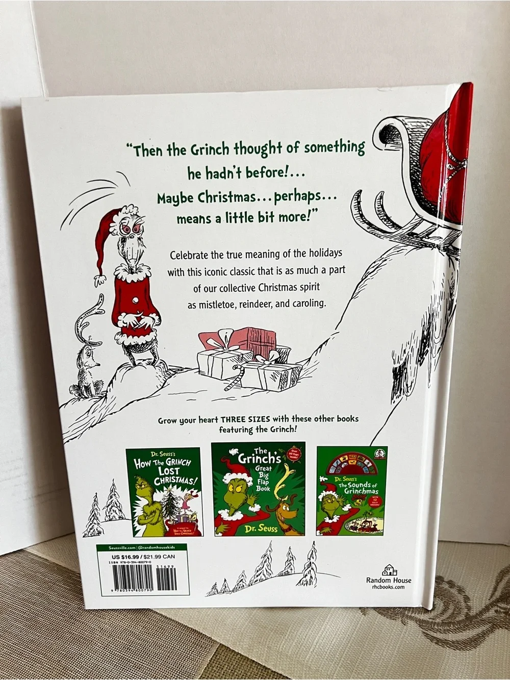 How the Grinch Stole Christmas! hardcover book by Dr. Seuss Size 11” x 8”